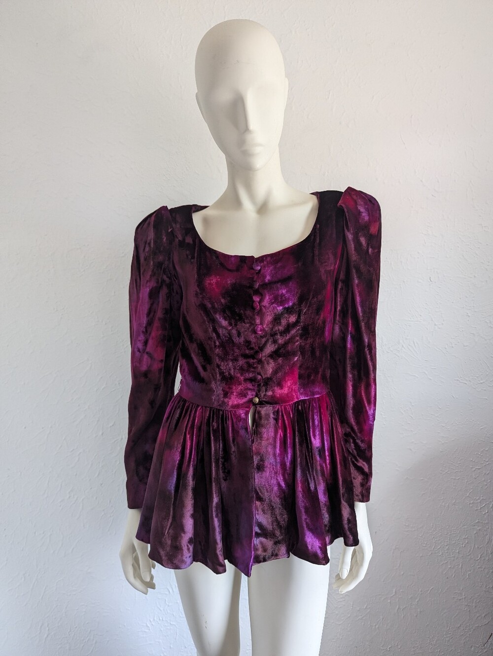 Rare! Archival Jean-Louis Scherrer France Tie Dye Velvet Renaissance Jacket S